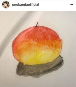 神田うのの娘が描いたリンゴの絵